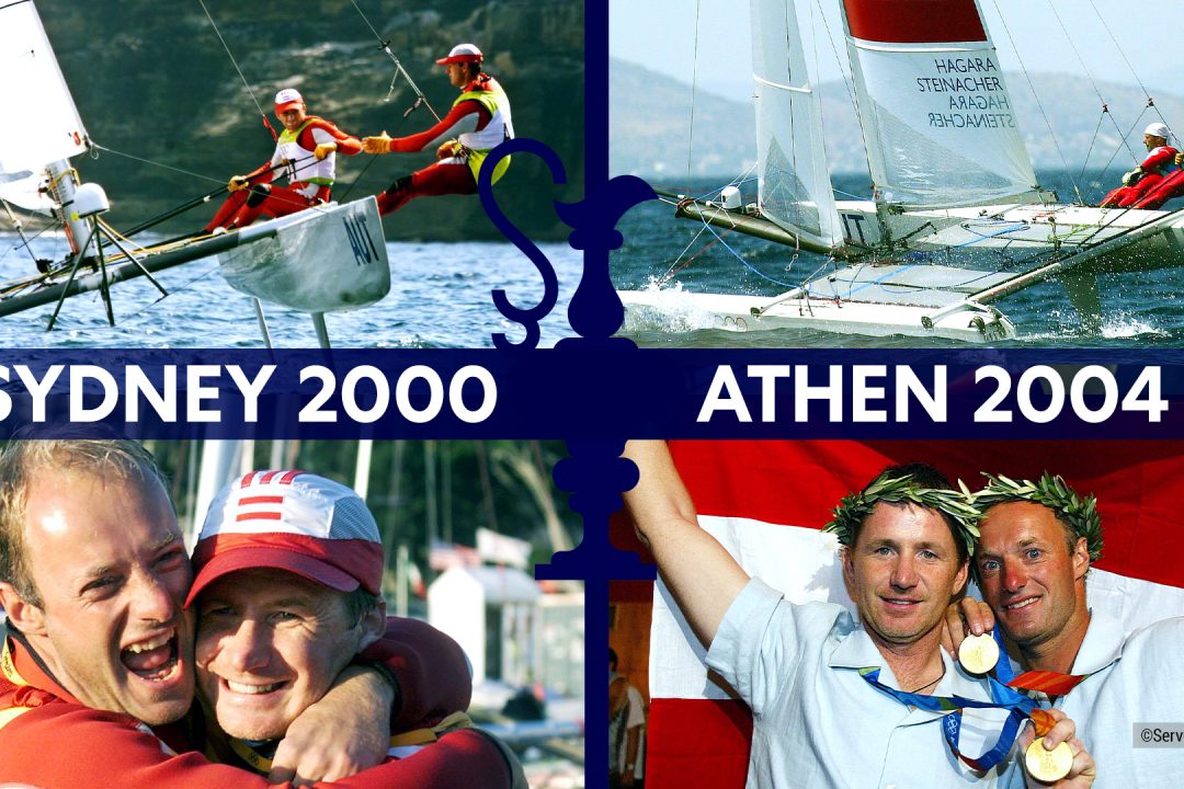 Collage for Americas Cup in sailing with austrian athletes, ServusTV,