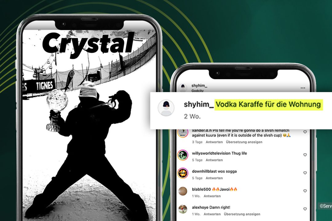 Collage of social Media Post of Matej Svancer holding "Kristallkugel"